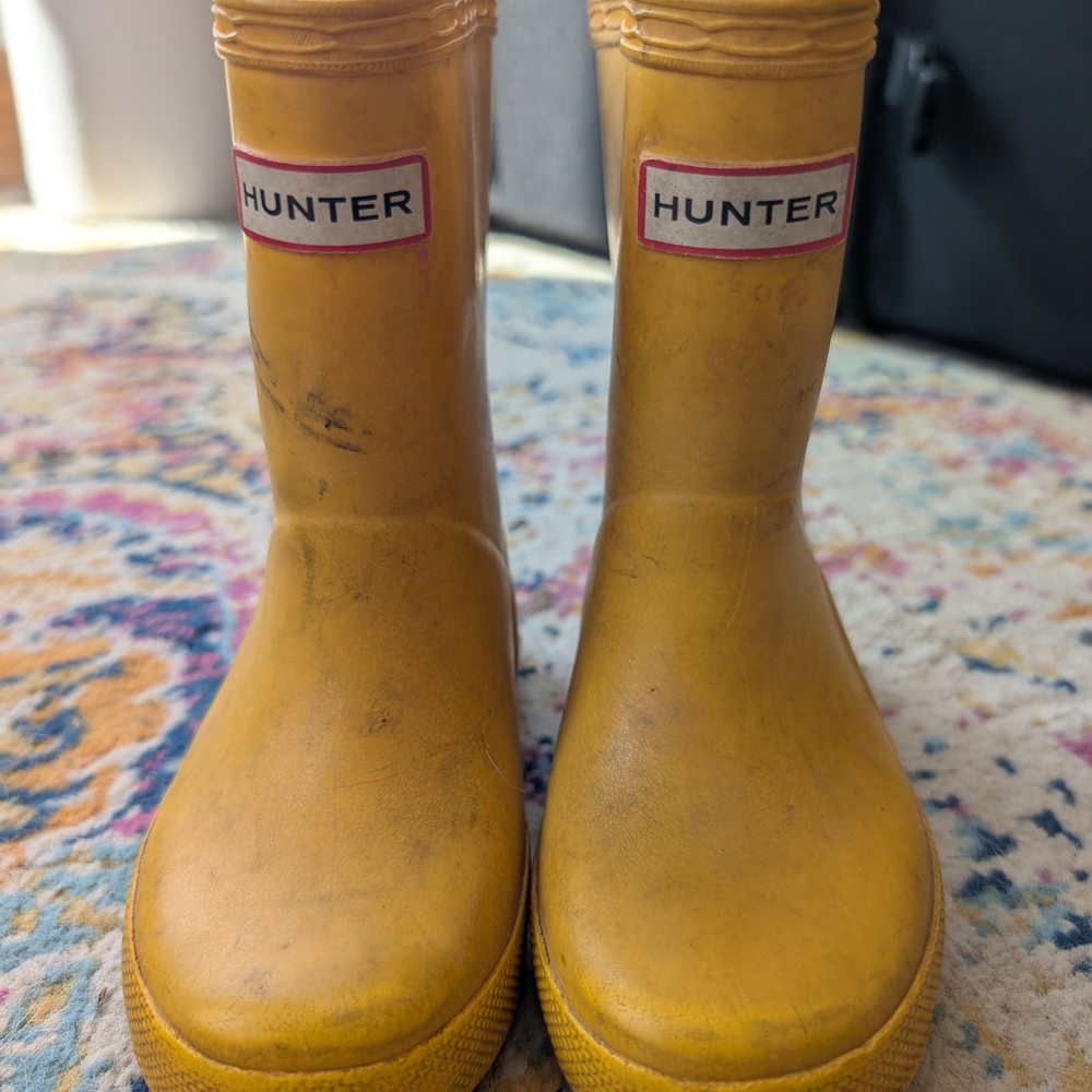 Hunter Kids Yellow Rain Boots